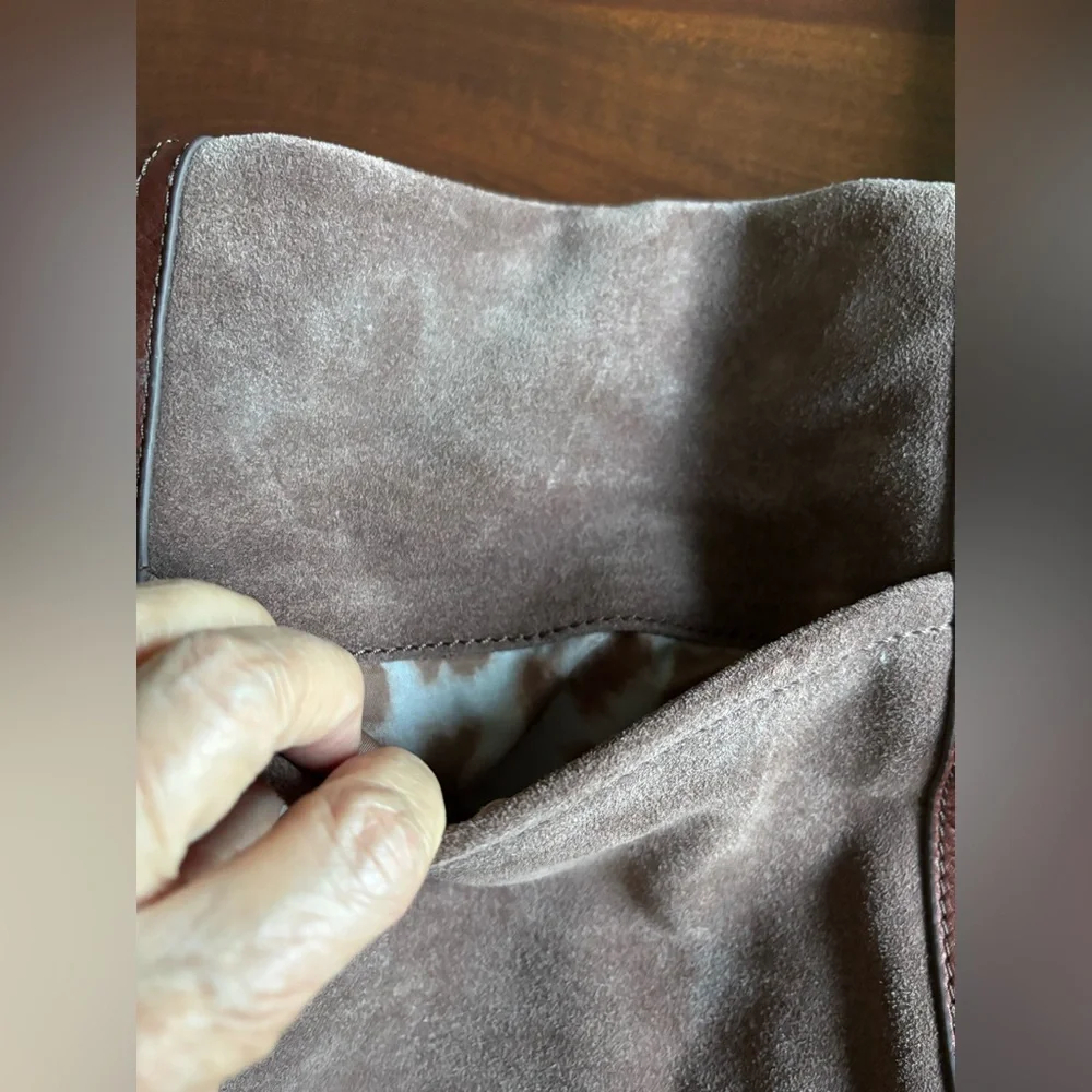 MAKOWSKY GIAMMA Hobo Shoulder Bag Genuine Suede/Leather Handbag,Designer - Picture 7 of 16